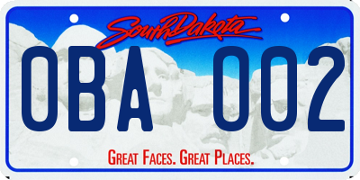 SD license plate 0BAO02