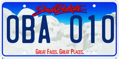 SD license plate 0BAO10