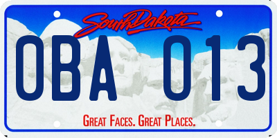 SD license plate 0BAO13