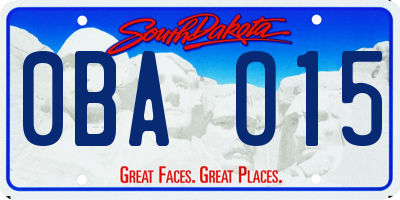 SD license plate 0BAO15