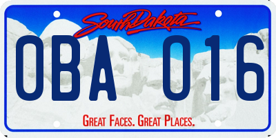 SD license plate 0BAO16