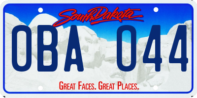 SD license plate 0BAO44