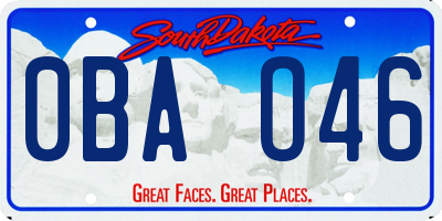 SD license plate 0BAO46