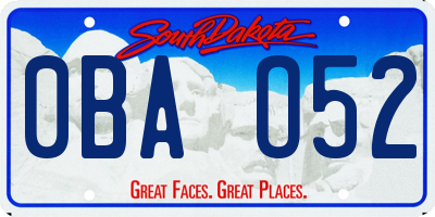 SD license plate 0BAO52