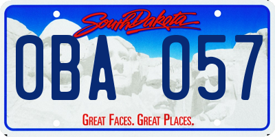 SD license plate 0BAO57