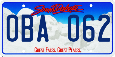 SD license plate 0BAO62