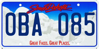 SD license plate 0BAO85
