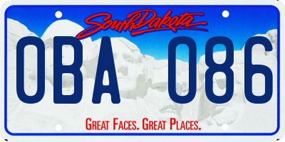 SD license plate 0BAO86