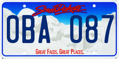 SD license plate 0BAO87