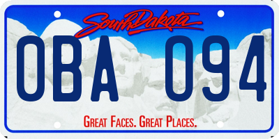 SD license plate 0BAO94