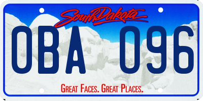SD license plate 0BAO96