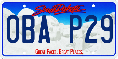 SD license plate 0BAP29