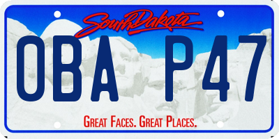 SD license plate 0BAP47