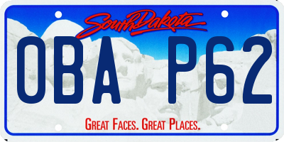 SD license plate 0BAP62