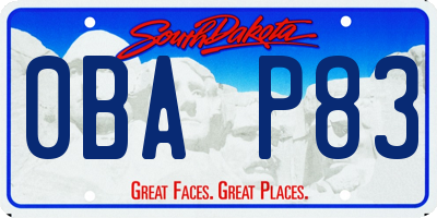SD license plate 0BAP83