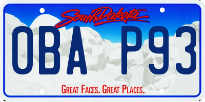 SD license plate 0BAP93
