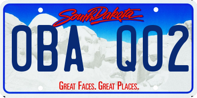 SD license plate 0BAQ02