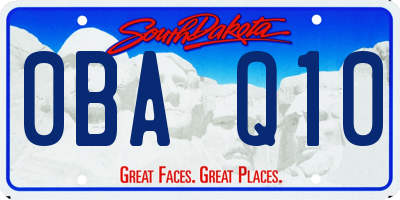SD license plate 0BAQ10