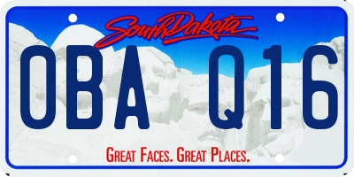 SD license plate 0BAQ16