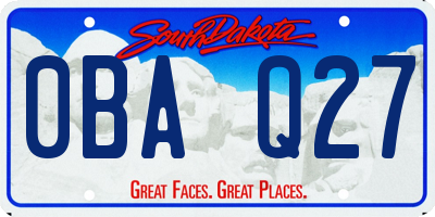 SD license plate 0BAQ27