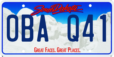 SD license plate 0BAQ41