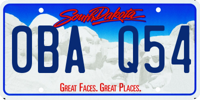 SD license plate 0BAQ54