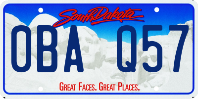 SD license plate 0BAQ57