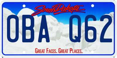 SD license plate 0BAQ62