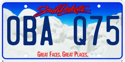 SD license plate 0BAQ75