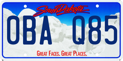 SD license plate 0BAQ85