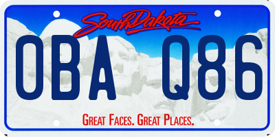 SD license plate 0BAQ86