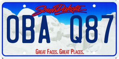 SD license plate 0BAQ87