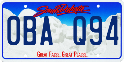 SD license plate 0BAQ94