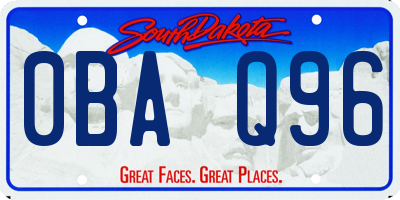 SD license plate 0BAQ96