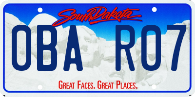 SD license plate 0BAR07
