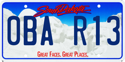 SD license plate 0BAR13