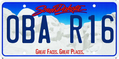 SD license plate 0BAR16