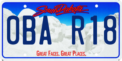 SD license plate 0BAR18