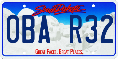 SD license plate 0BAR32