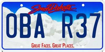 SD license plate 0BAR37