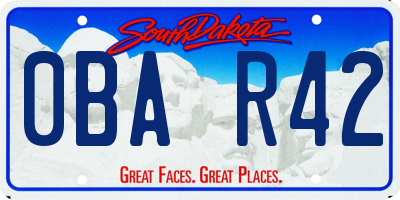 SD license plate 0BAR42