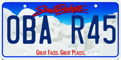 SD license plate 0BAR45