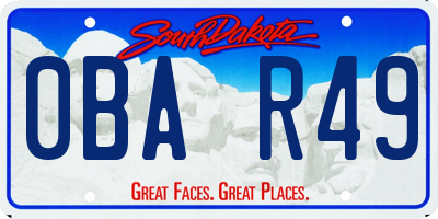 SD license plate 0BAR49