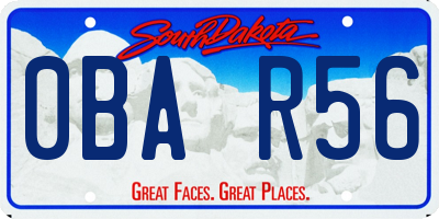 SD license plate 0BAR56