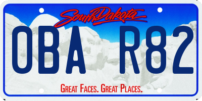 SD license plate 0BAR82