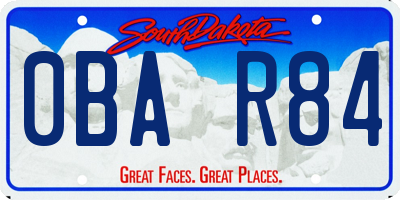 SD license plate 0BAR84
