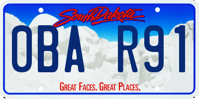 SD license plate 0BAR91