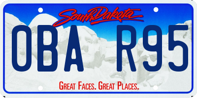 SD license plate 0BAR95