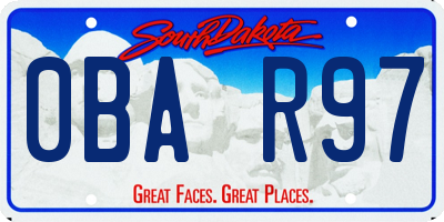 SD license plate 0BAR97