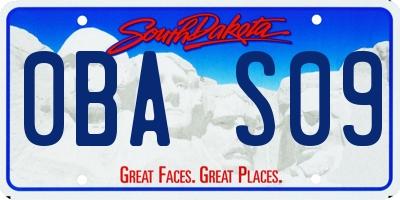 SD license plate 0BAS09